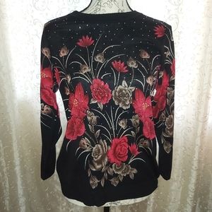SOLD Floral sequined sweater